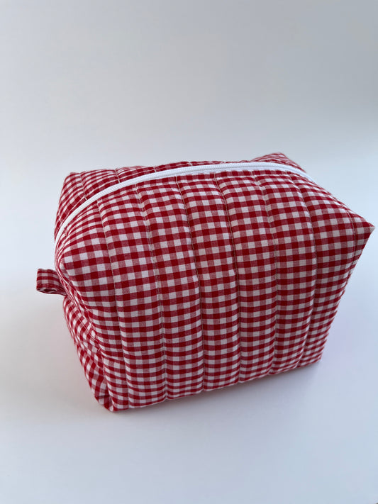 Makeup Bag Red Gingham