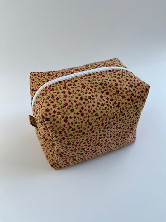 Makeup Bag Tan Floral