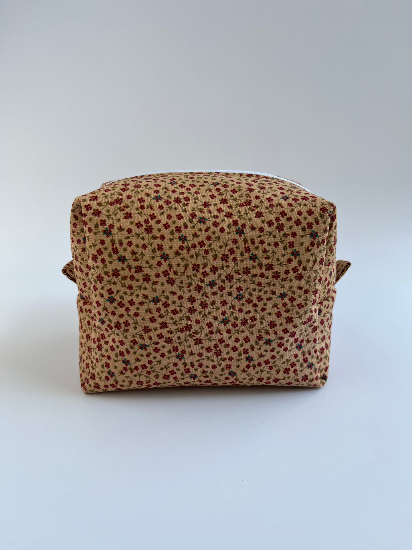 Makeup Bag Tan Floral